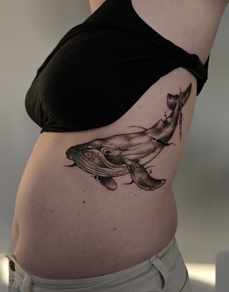 Wal Tattoo von Maya im Tattoo Studio Köln Ehrenfeld